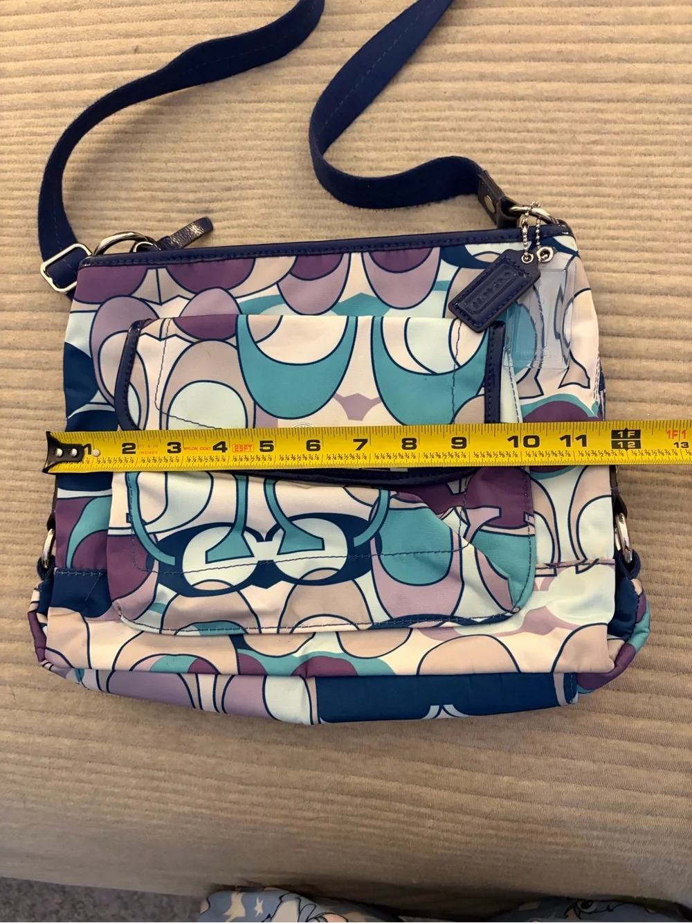 Coach F18839 Kyra Nylon/patent Multicolor Crossbody Shoulderbag Purse